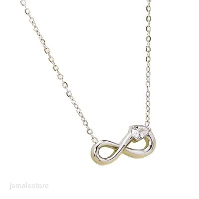 Luxury Infinity Necklace – Full Diamond Stainless Steel Waterproof Pendant with Zirconia