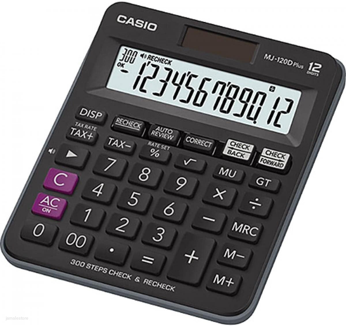 Casio MJ-120D Plus - BK, 300 Steps Check and Correct, Desktop Calculator with Tax & GT Keys