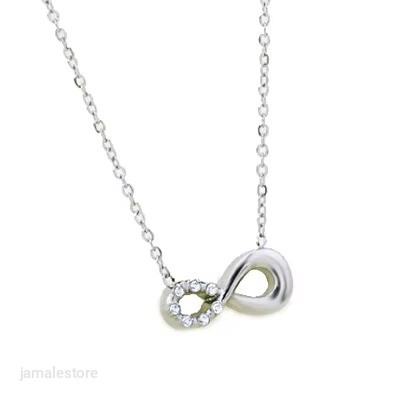 Luxury Infinity Necklace – Full Diamond Stainless Steel Waterproof Pendant with Zirconia