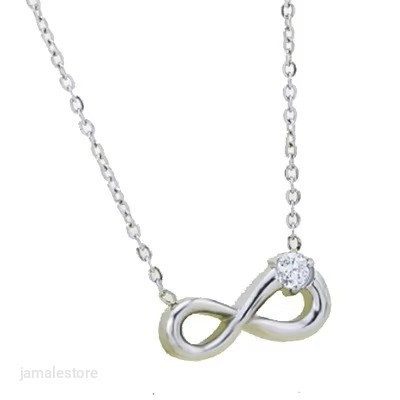 Luxury Infinity Necklace – Full Diamond Stainless Steel Waterproof Pendant with Zirconia