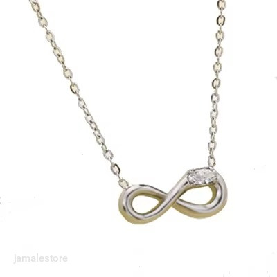 Luxury Infinity Necklace – Full Diamond Stainless Steel Waterproof Pendant with Zirconia